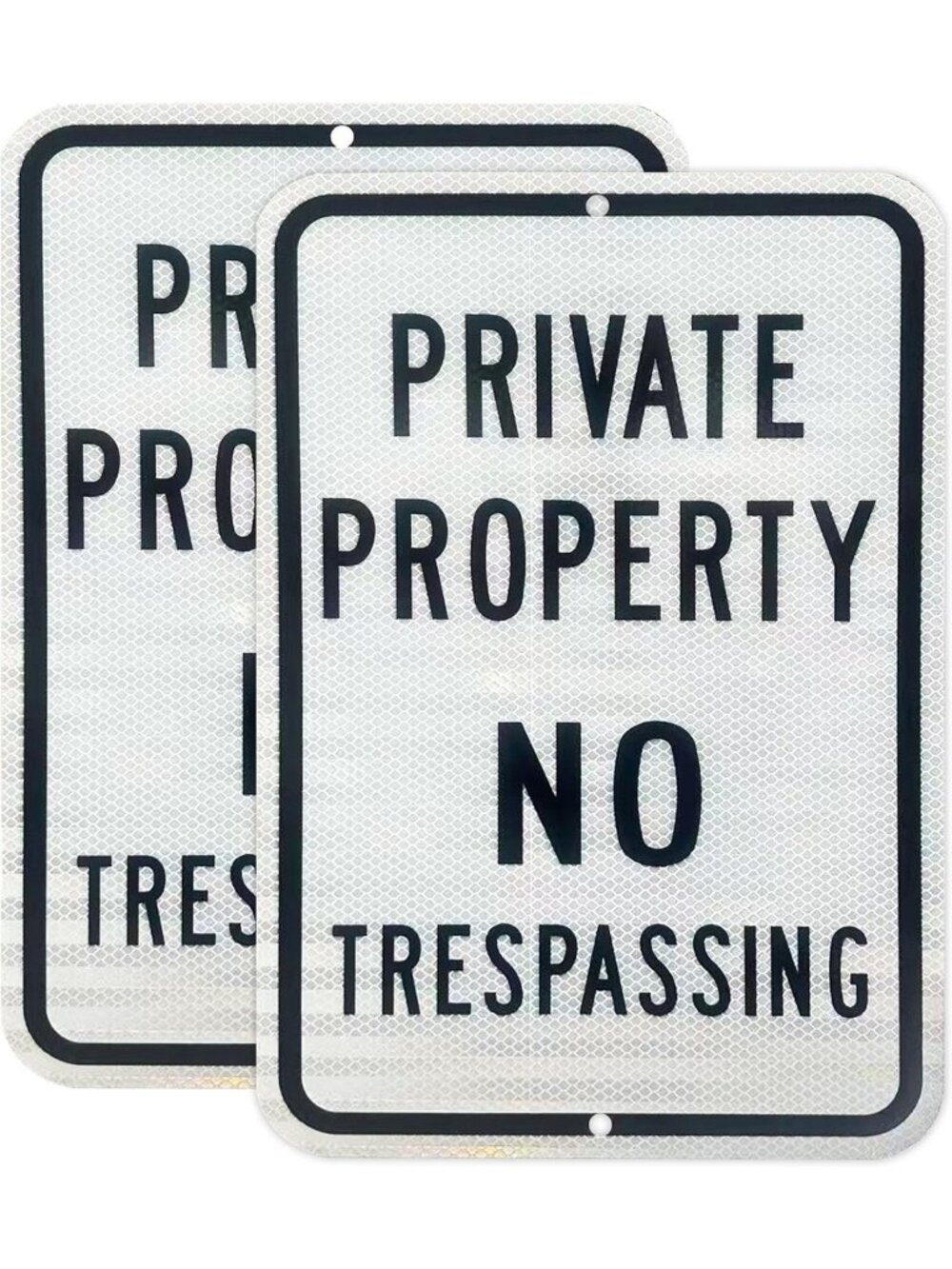 Reflective No Trespassing Sign - 18x12 Inches, Rust-Free Aluminum, Weatherproof